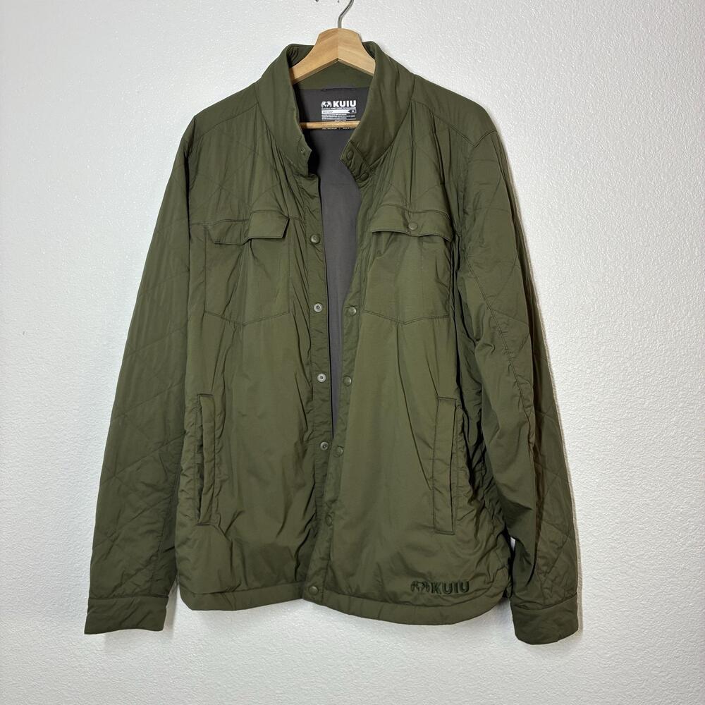 KUIU Base Camp Jacket Mens XL Green Quilted Snap Front Insulated Hunting